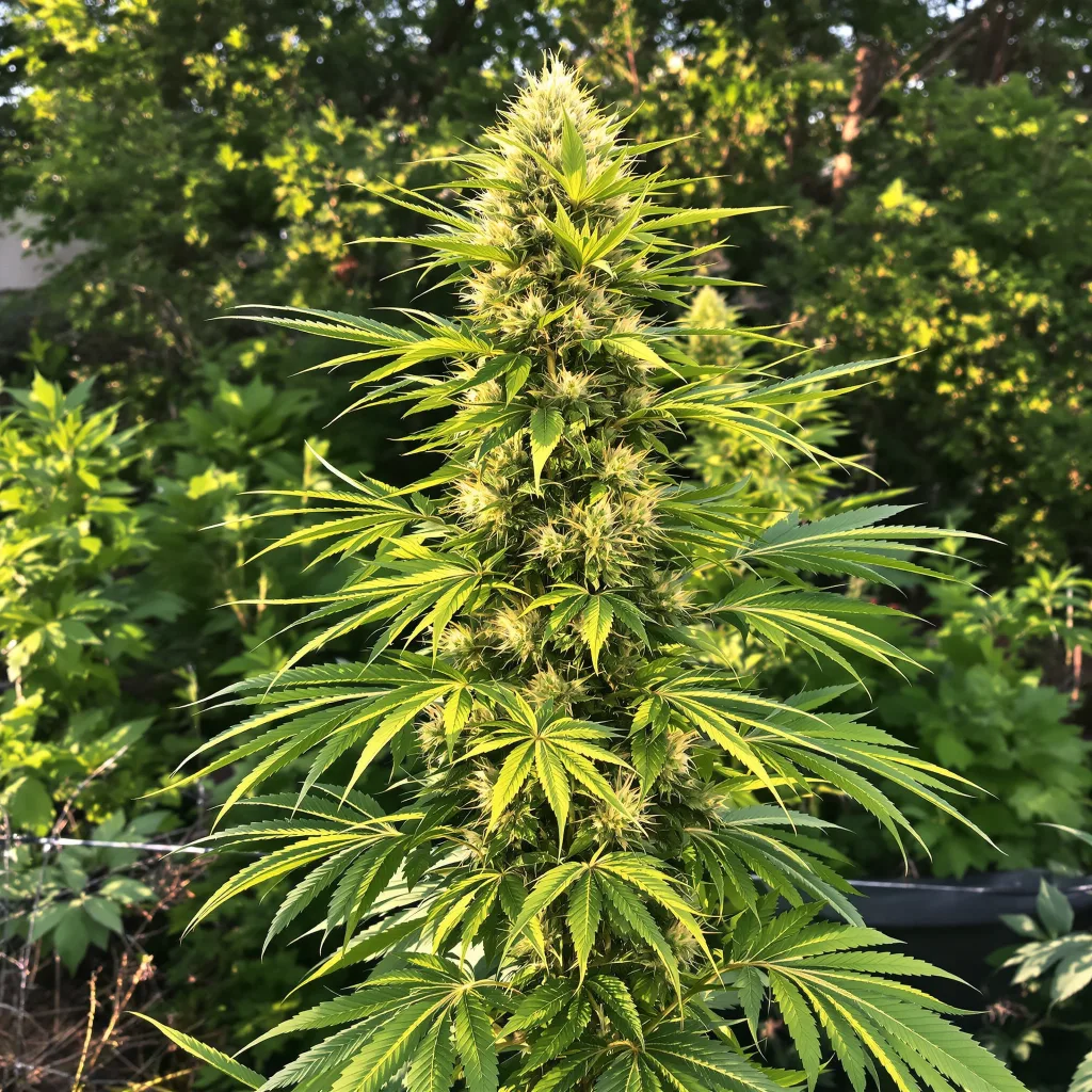 Green Dream 18% indica / 82% sativa — flor con tricomas visibles
