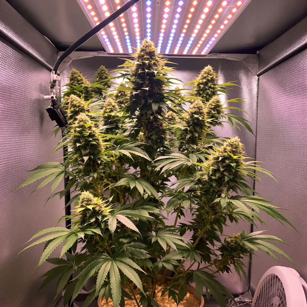 Planta de cannabis Green Goblin en fase de floración — 60-100 cm autofloración