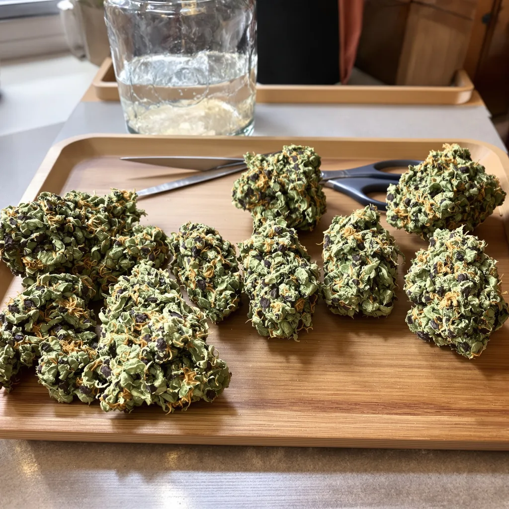 Green Goddess 75% indica / 25% sativa — flor con tricomas visibles