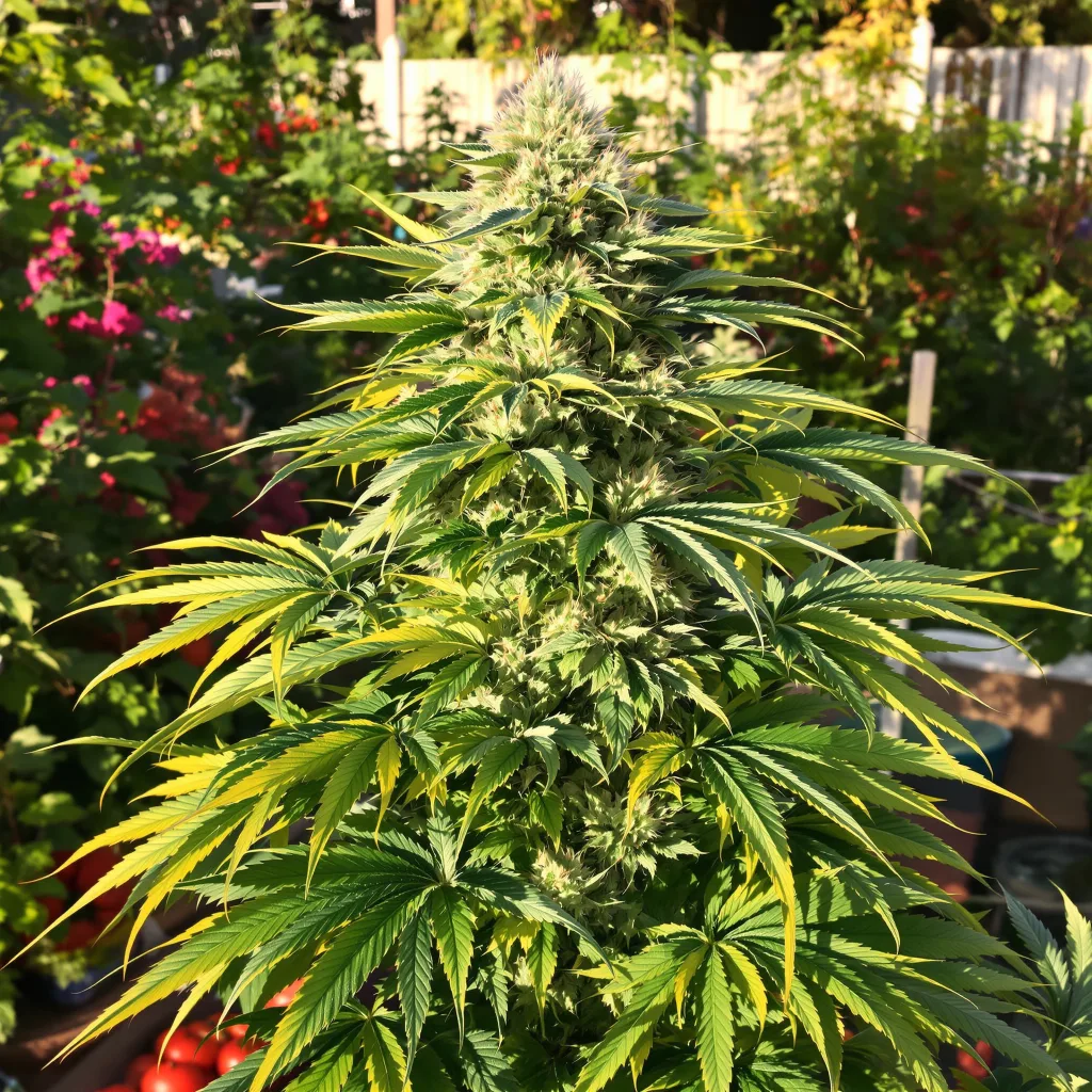 Green Goddess 75% indica / 25% sativa — flor con tricomas visibles