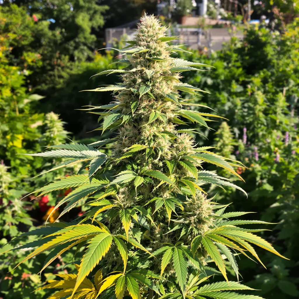 Green Line OG 63% indica / 37% sativa — flor con tricomas visibles