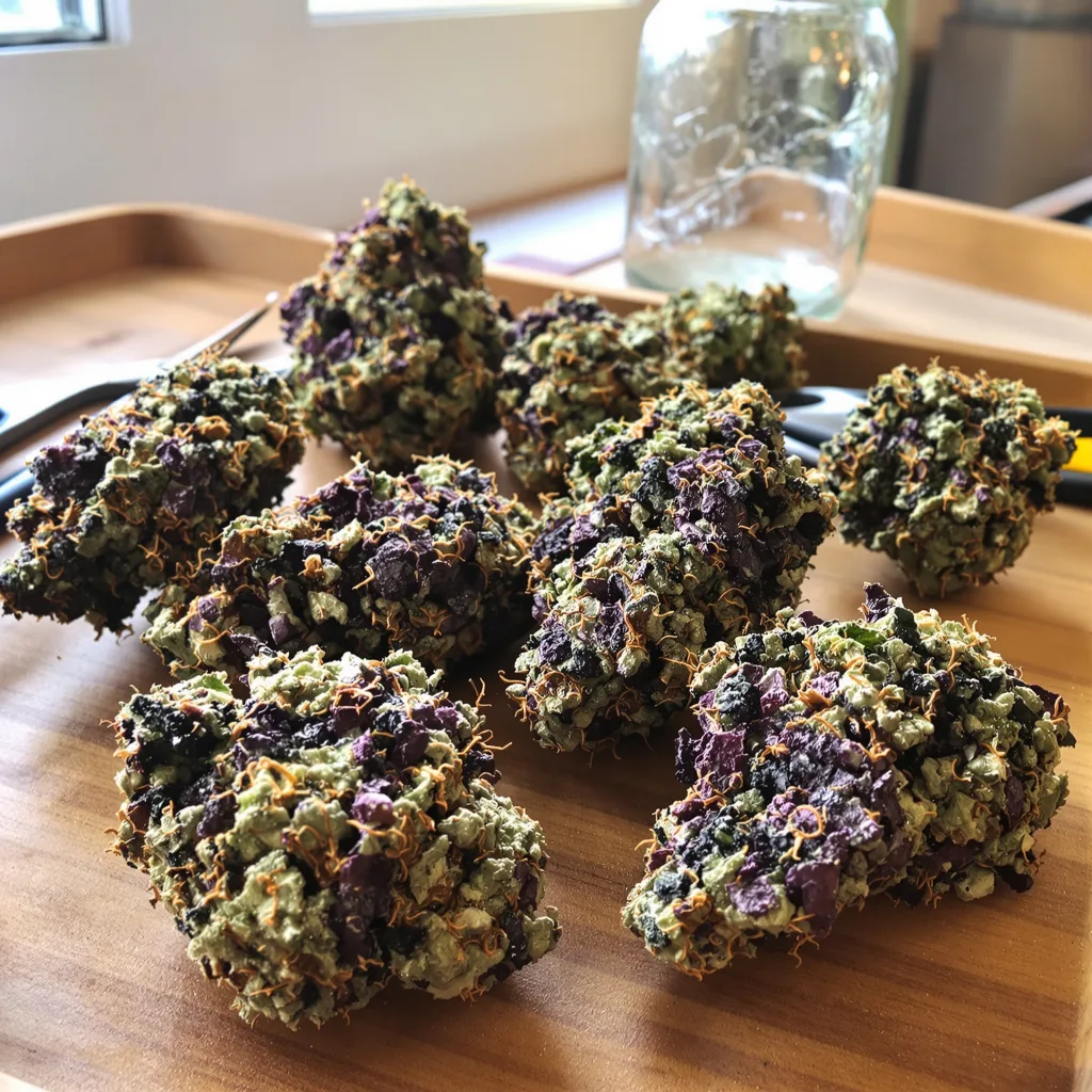 Green Love Potion 76% indica / 24% sativa — flor con tricomas visibles