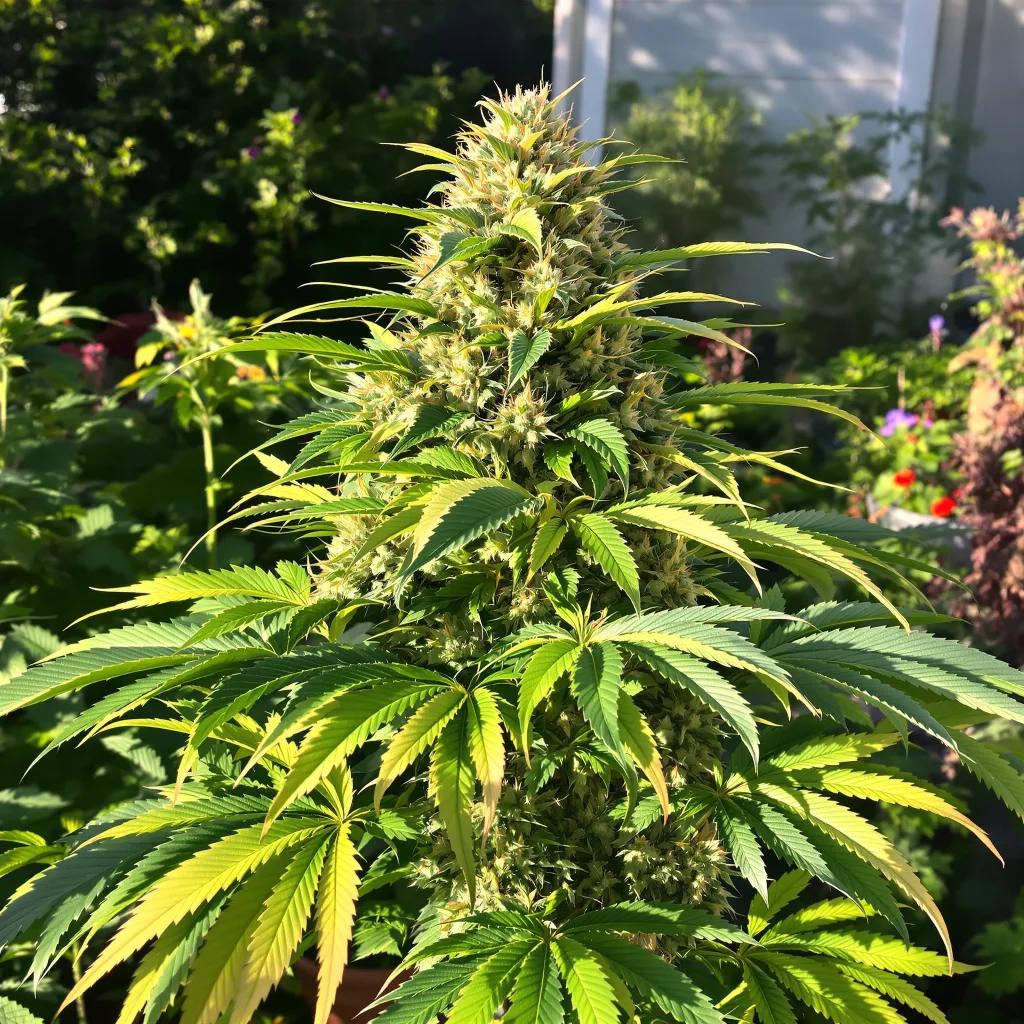 Green Love Potion 76% indica / 24% sativa — flor con tricomas visibles
