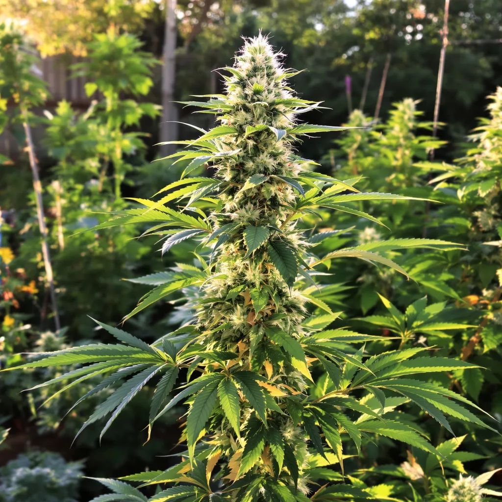 Green Queen 40% indica / 50% sativa — flor con tricomas visibles