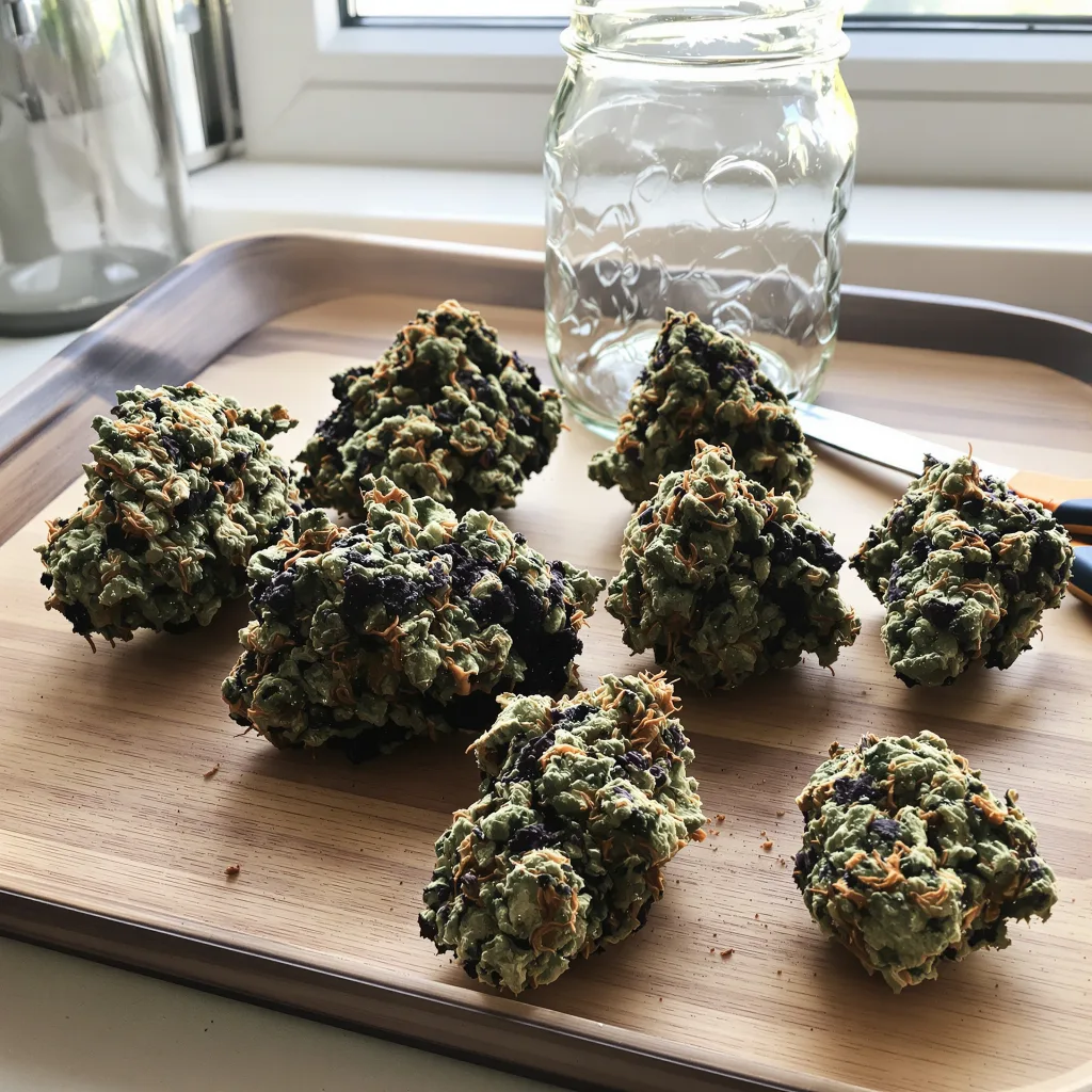 Green Ribbon 78% indica / 22% sativa — flor con tricomas visibles