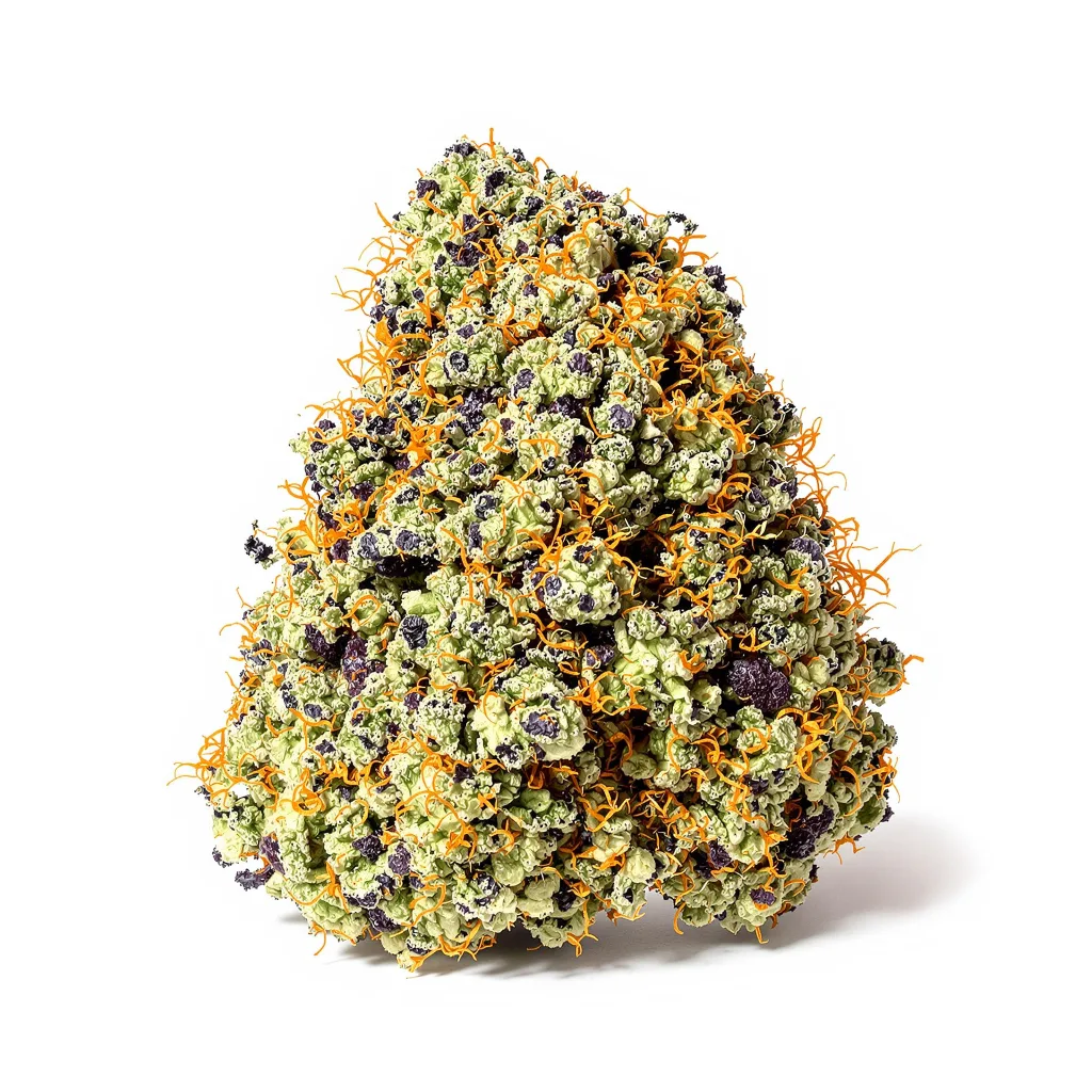 Green Ribbon 78% indica / 22% sativa — flor con tricomas visibles