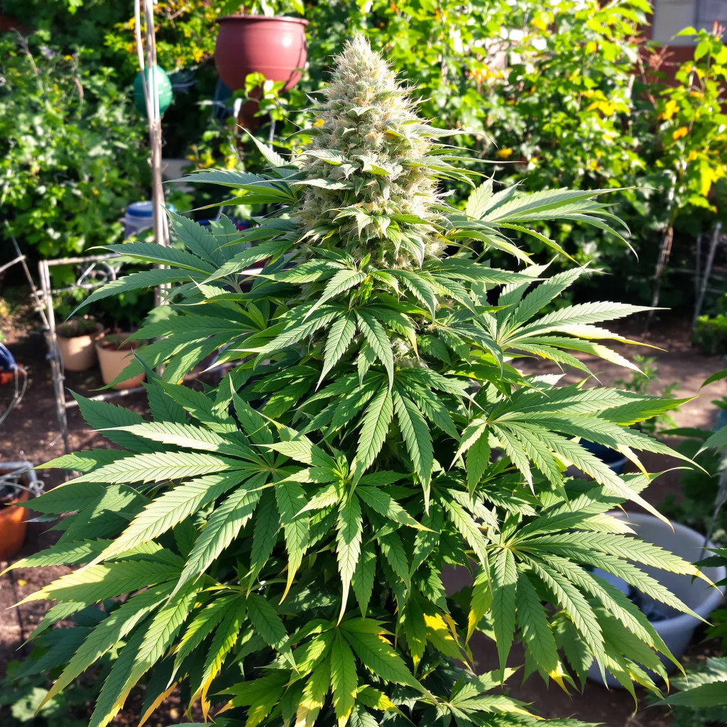 Grimace 79% indica / 21% sativa — flor con tricomas visibles