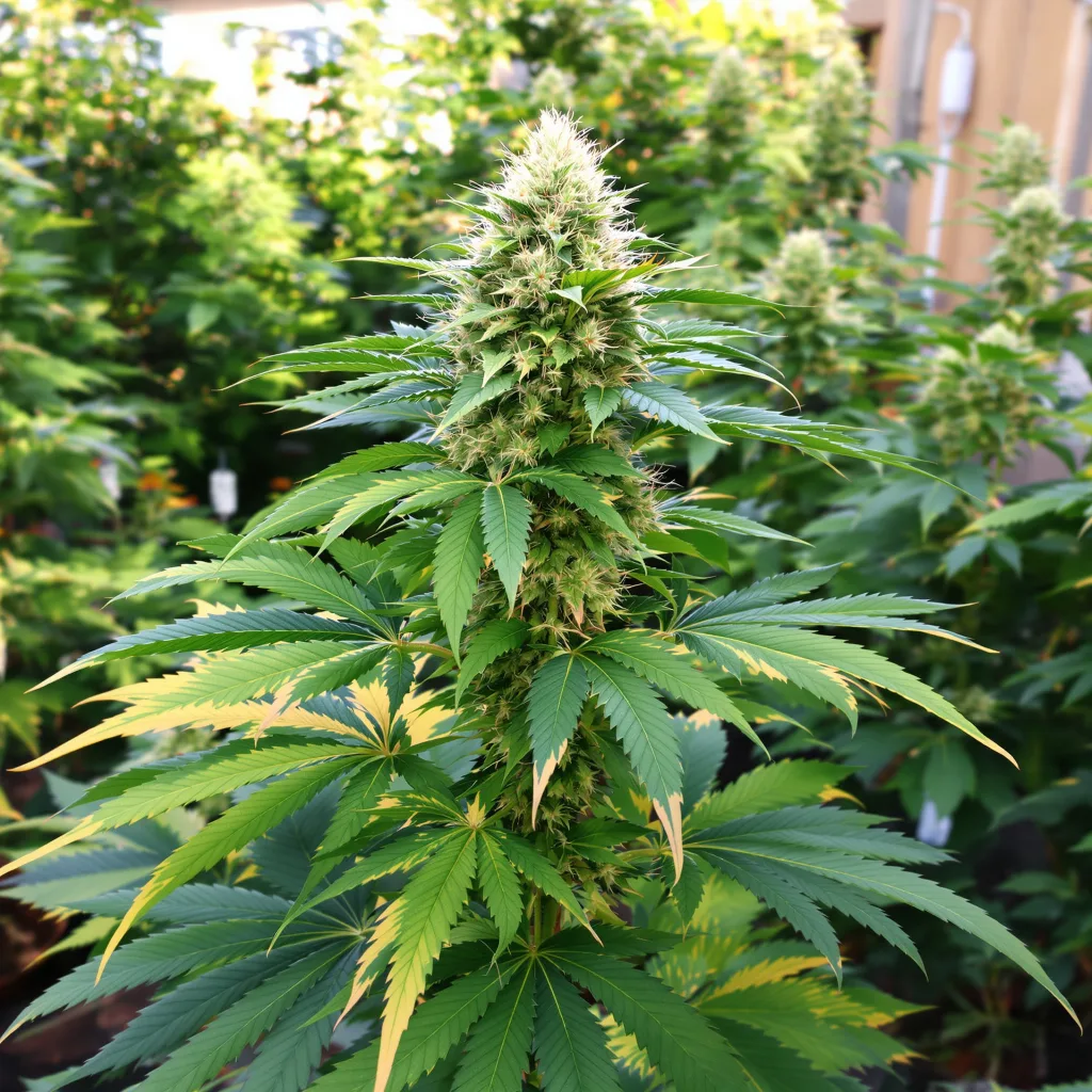 Guard Dawg 88% indica / 12% sativa — flor con tricomas visibles