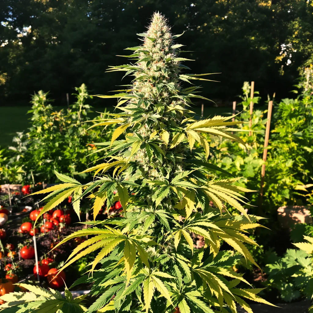 Guido Kush 41% indica / 59% sativa — flor con tricomas visibles