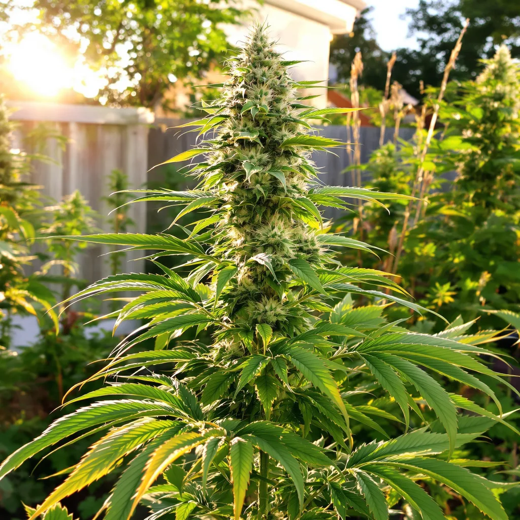 Guido Kush 41% indica / 59% sativa — flor con tricomas visibles