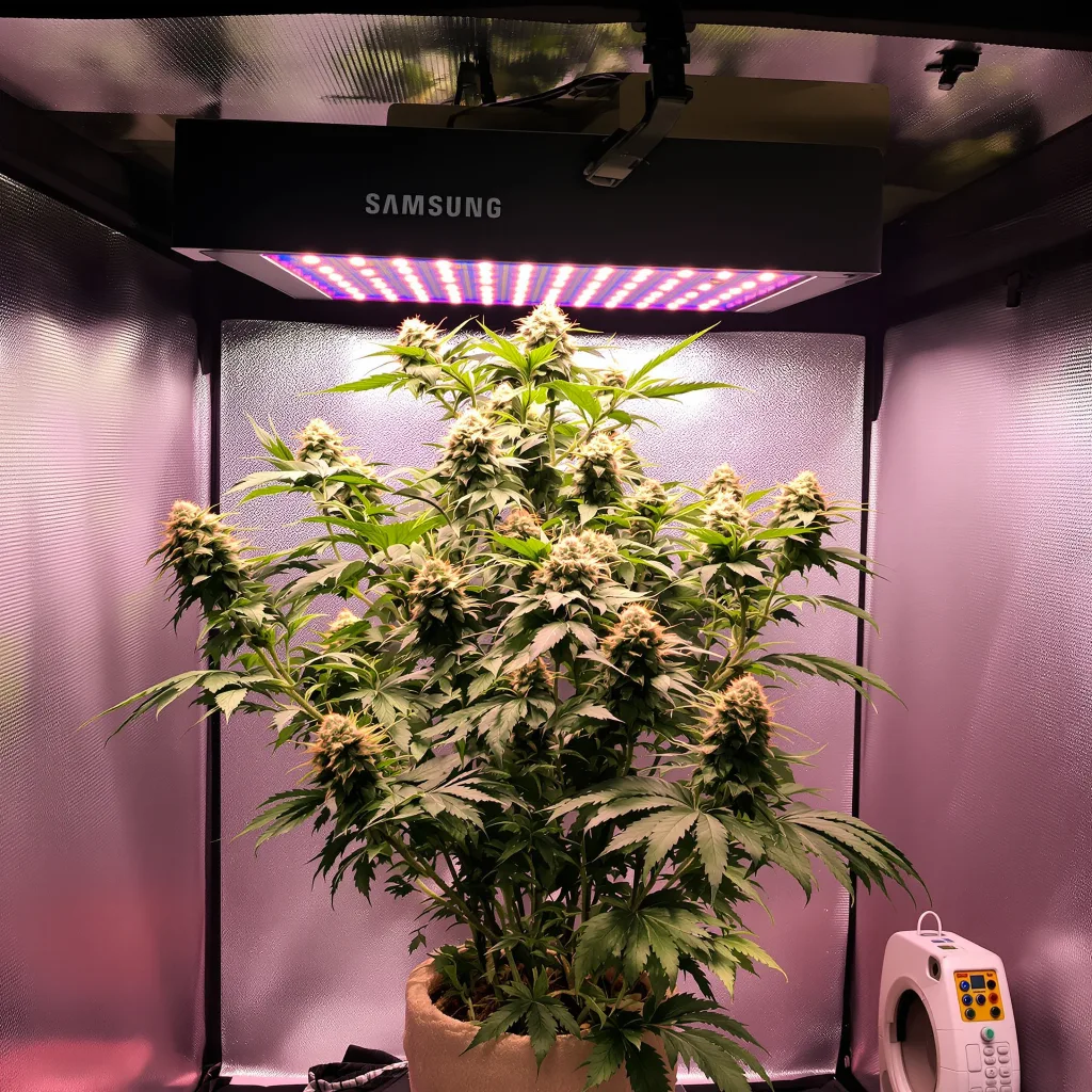 Planta de cannabis Gupta Kush en fase de floración — 60-100 cm autofloración