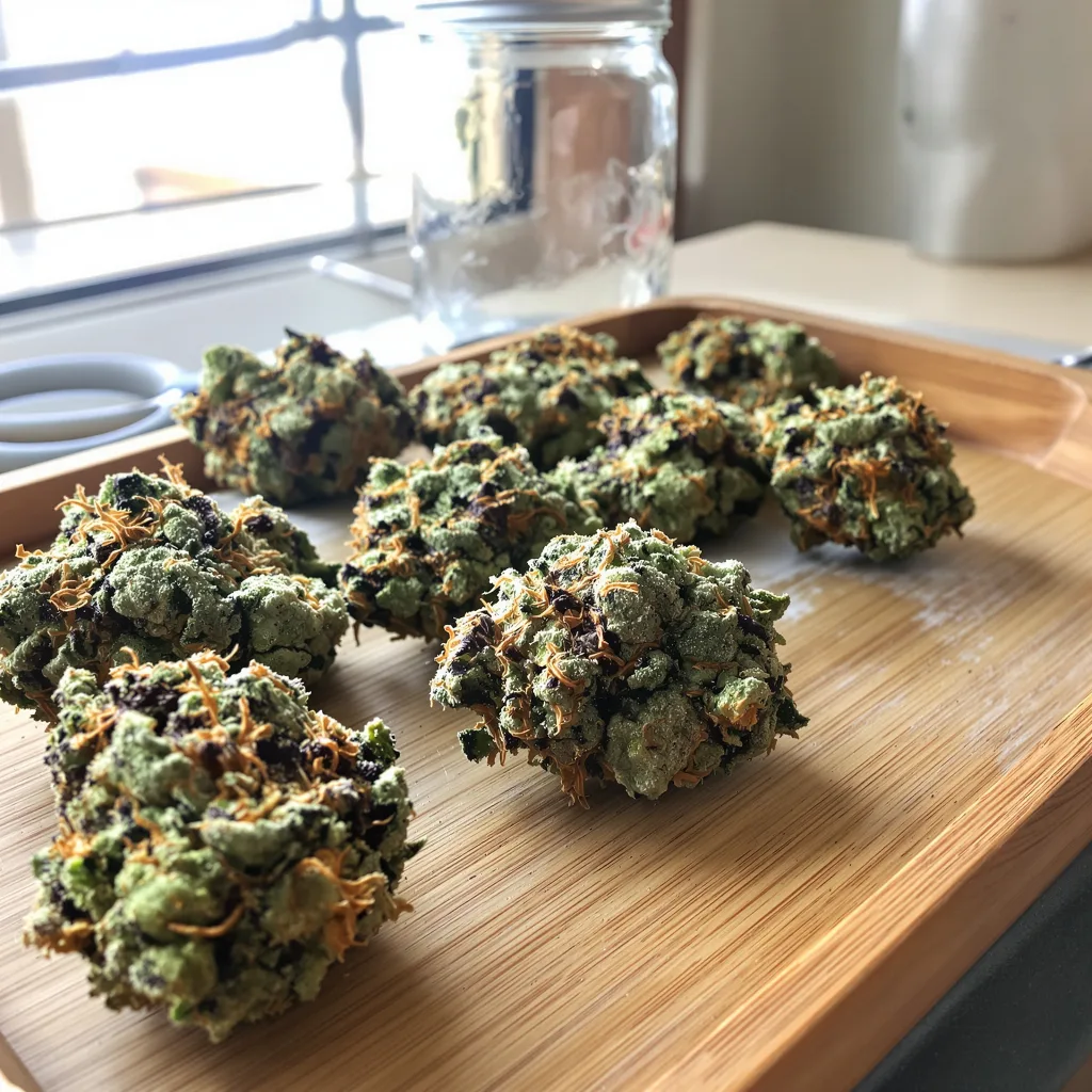 Guptilla 58% indica / 42% sativa — flor con tricomas visibles