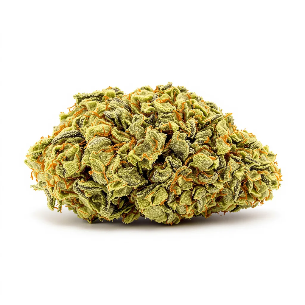 Harlequin CBD 43% indica / 57% sativa — flor con tricomas visibles
