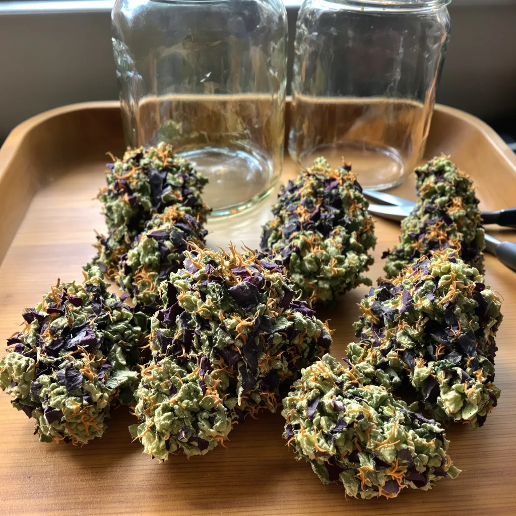Hashbar OG 65% indica / 35% sativa — flor con tricomas visibles