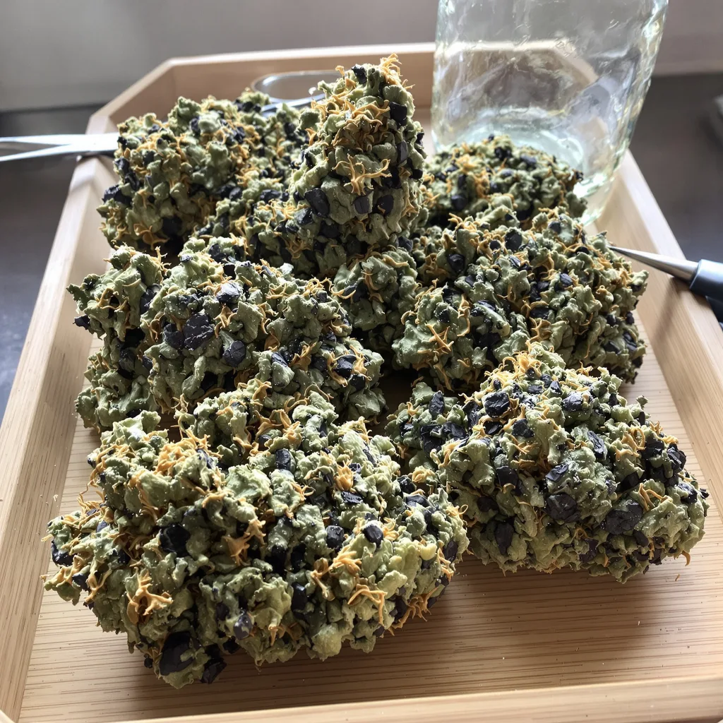 Hashberry 70% indica / 30% sativa — flor con tricomas visibles