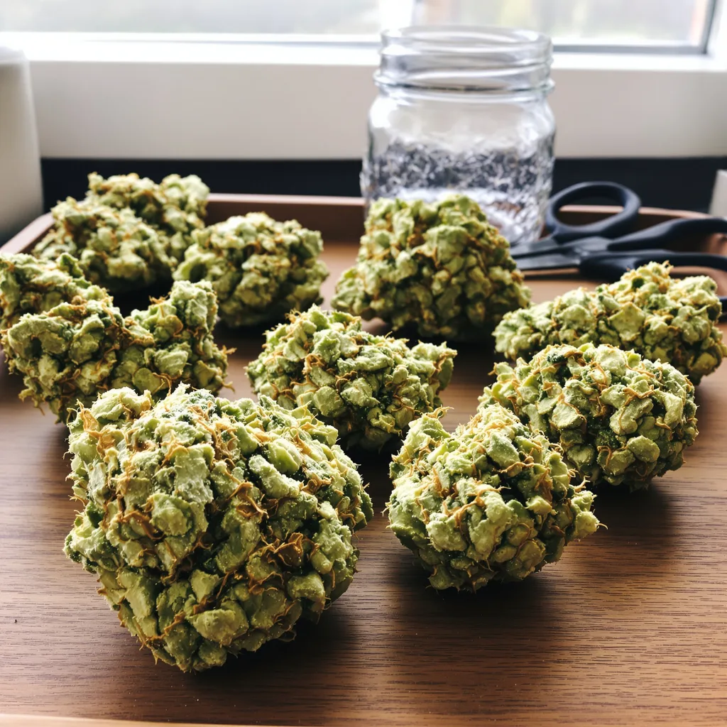 Hawaiian Dream CBD 47% indica / 53% sativa — flor con tricomas visibles
