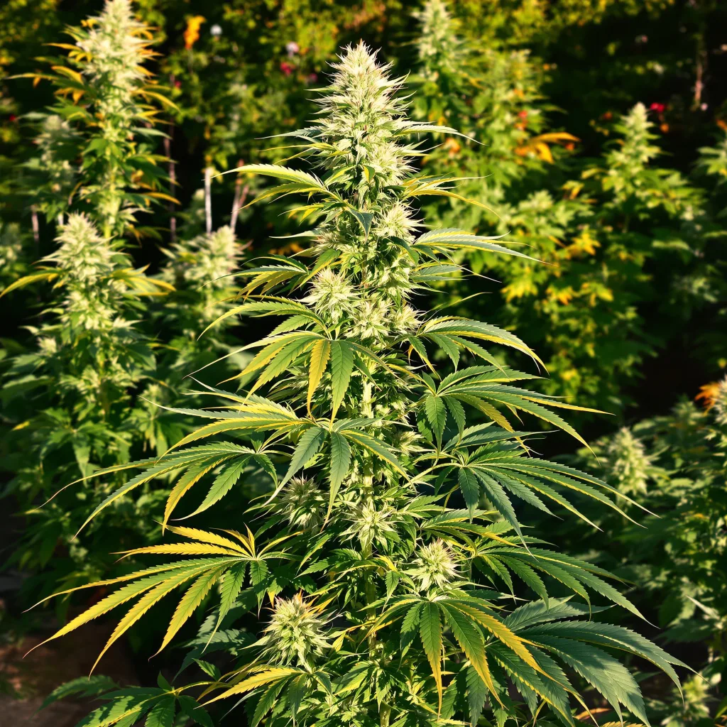 Hawaiian Haze 10% indica / 90% sativa — flor con tricomas visibles