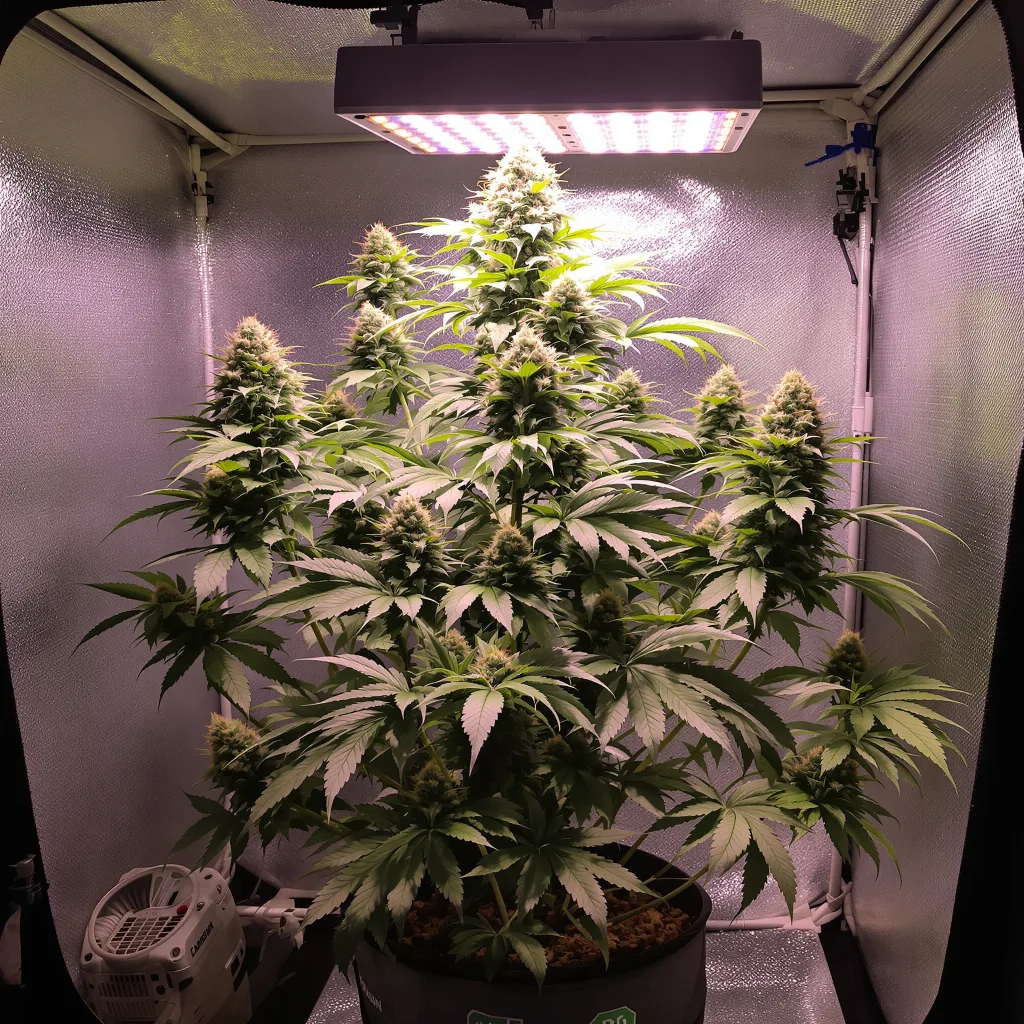 Planta de cannabis Hawaiian Purple Kush en fase de floración — 90-130 cm feminizada