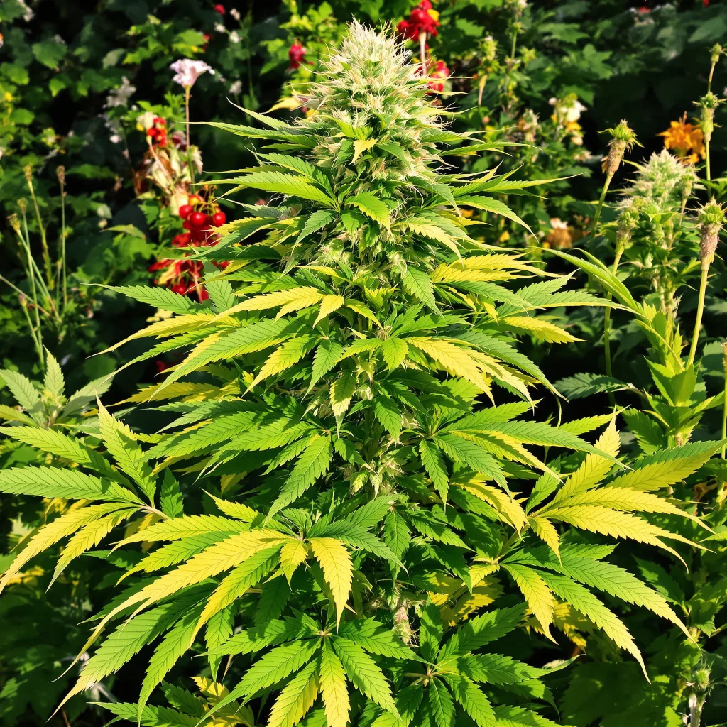 Hawaiian Purple Kush 85% indica / 15% sativa — flor con tricomas visibles