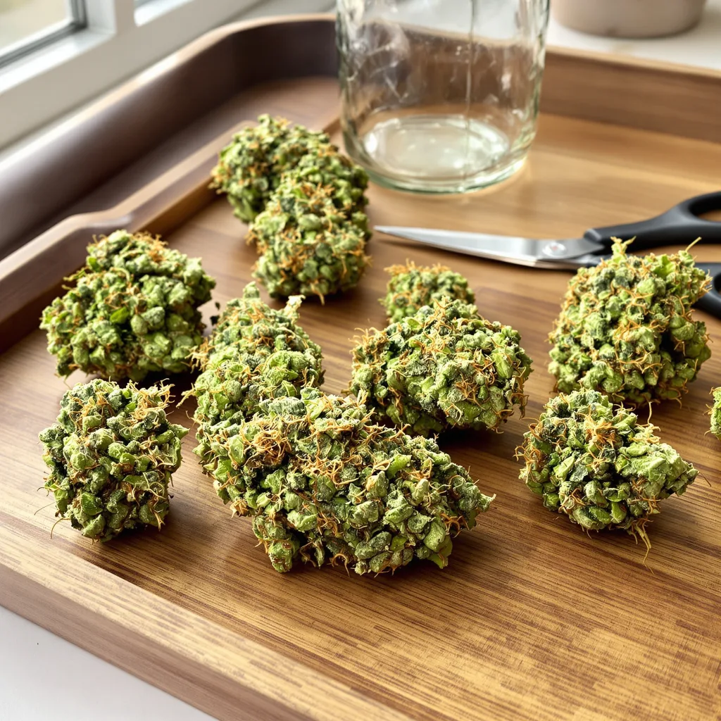 Hawaiian Snow 10% indica / 90% sativa — flor con tricomas visibles