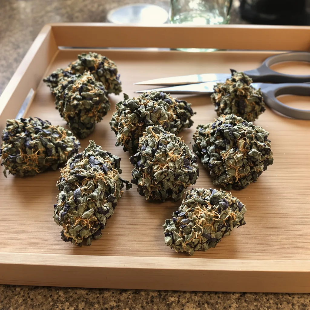 Haze XL 67% indica / 33% sativa — flor con tricomas visibles