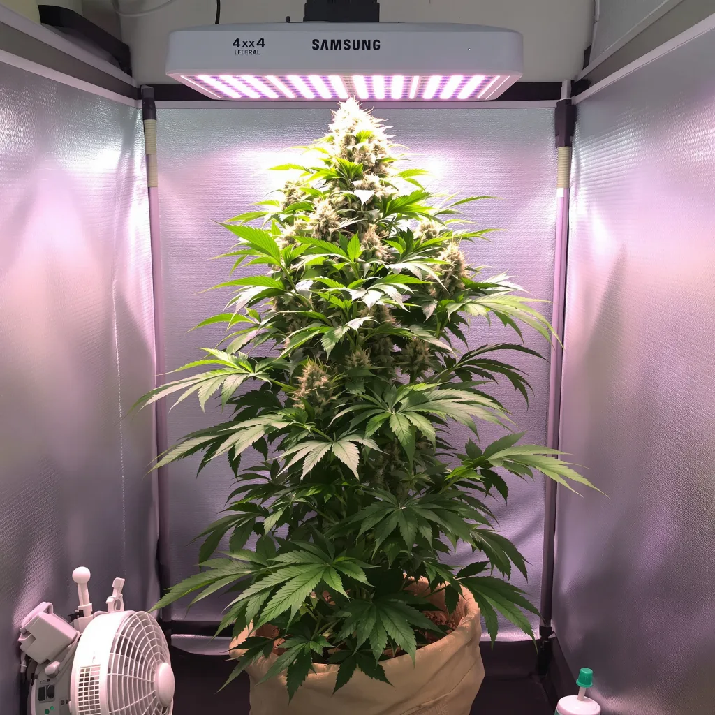 Planta de cannabis Haze XL en fase de floración — 60-100 cm autofloración