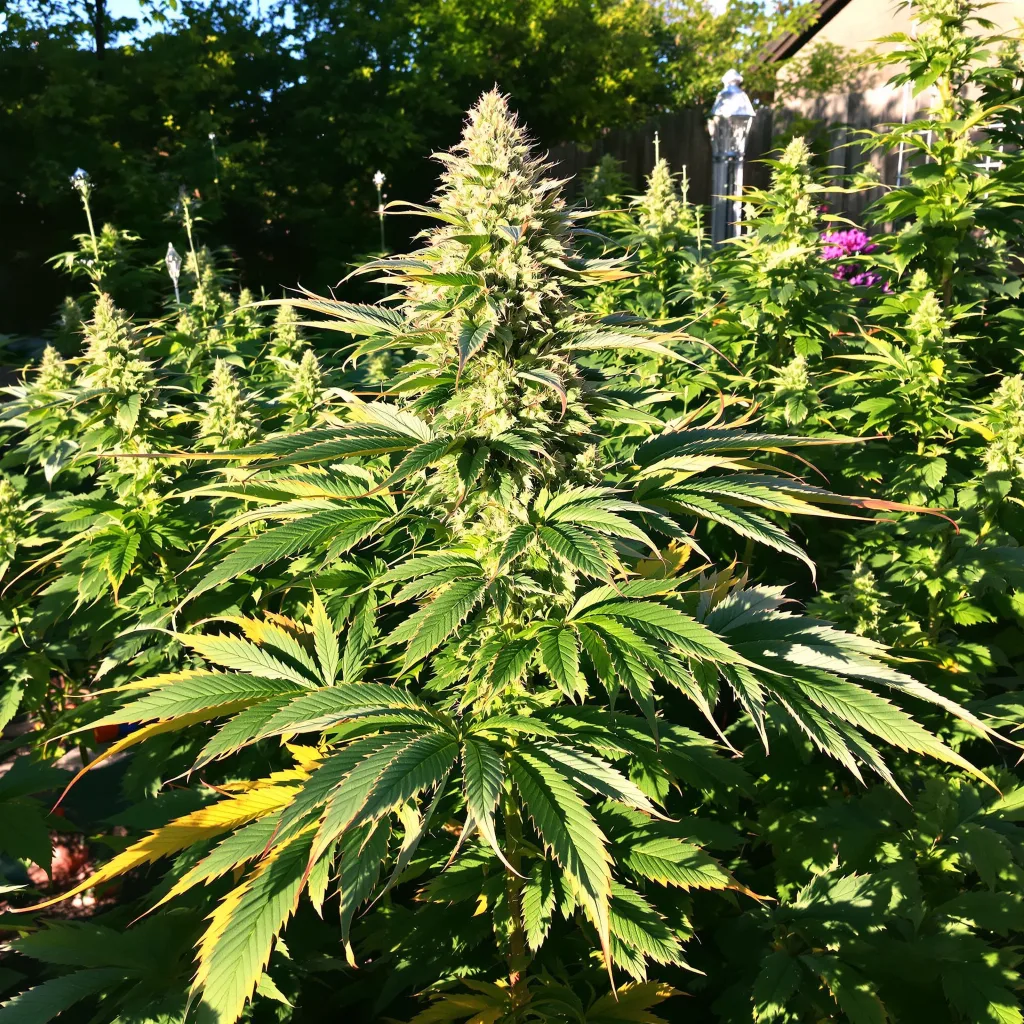 Haze XL 67% indica / 33% sativa — flor con tricomas visibles