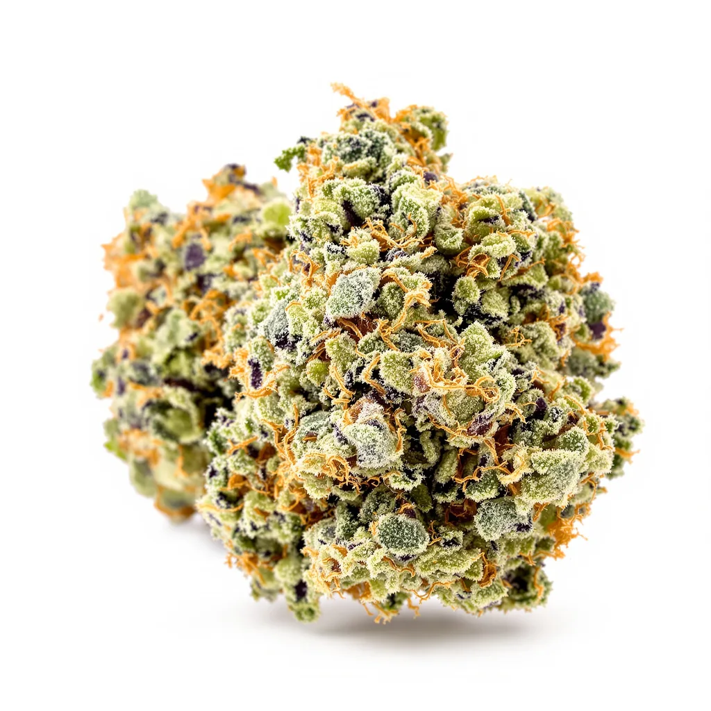 Head Cheese 40% indica / 60% sativa — flor con tricomas visibles