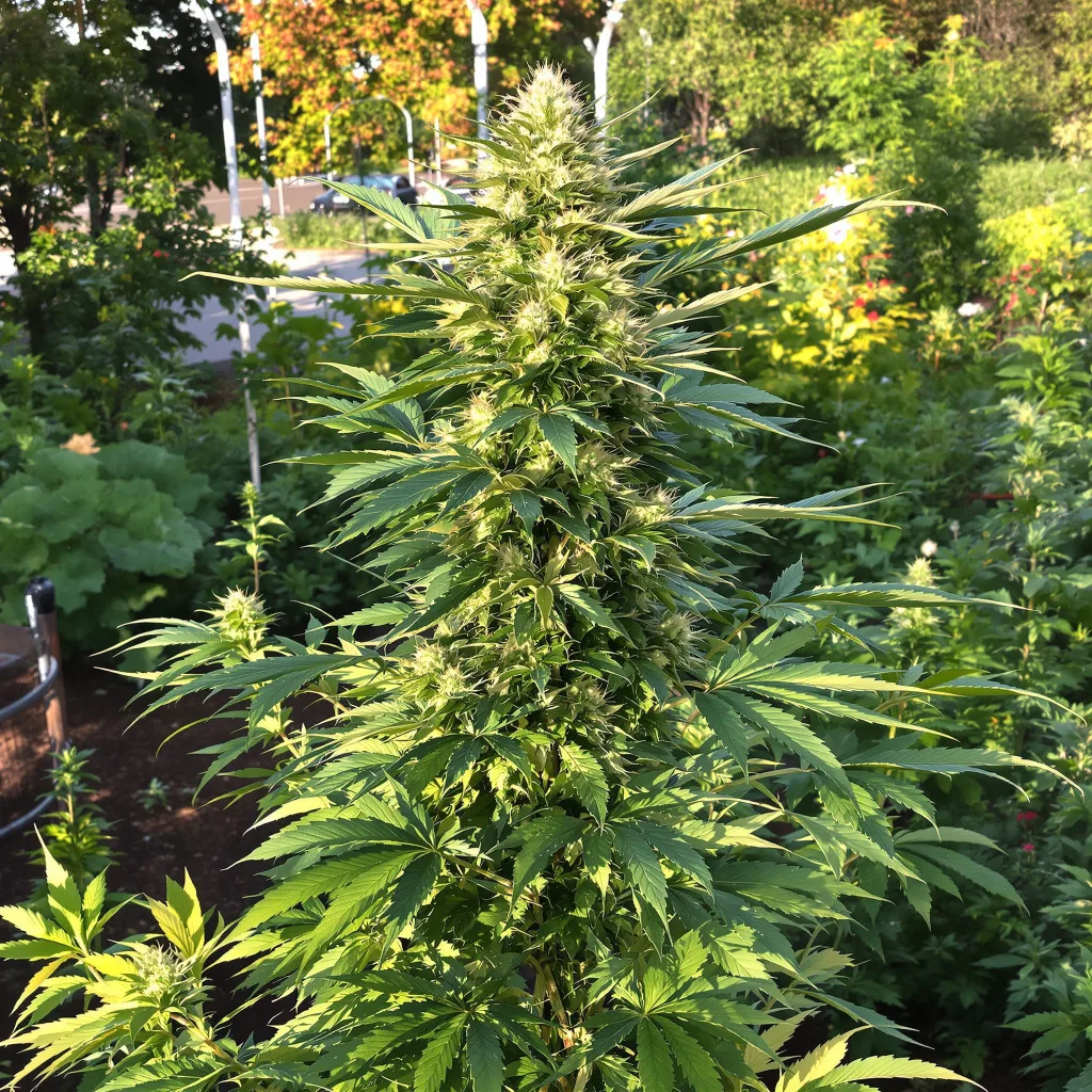 Heavy Duty Fruity 60% indica / 50% sativa — flor con tricomas visibles