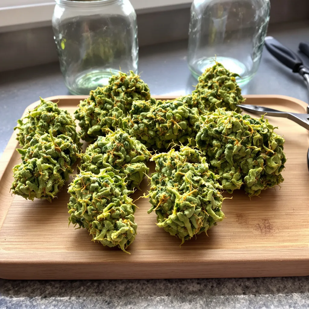 Hektol 21% indica / 79% sativa — flor con tricomas visibles