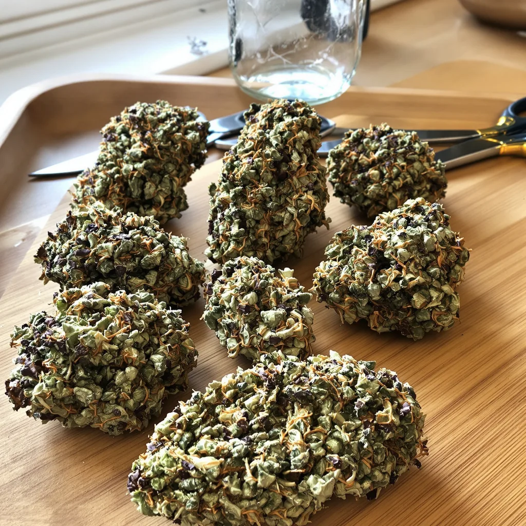 Hells OG Haze 87% indica / 13% sativa — flor con tricomas visibles