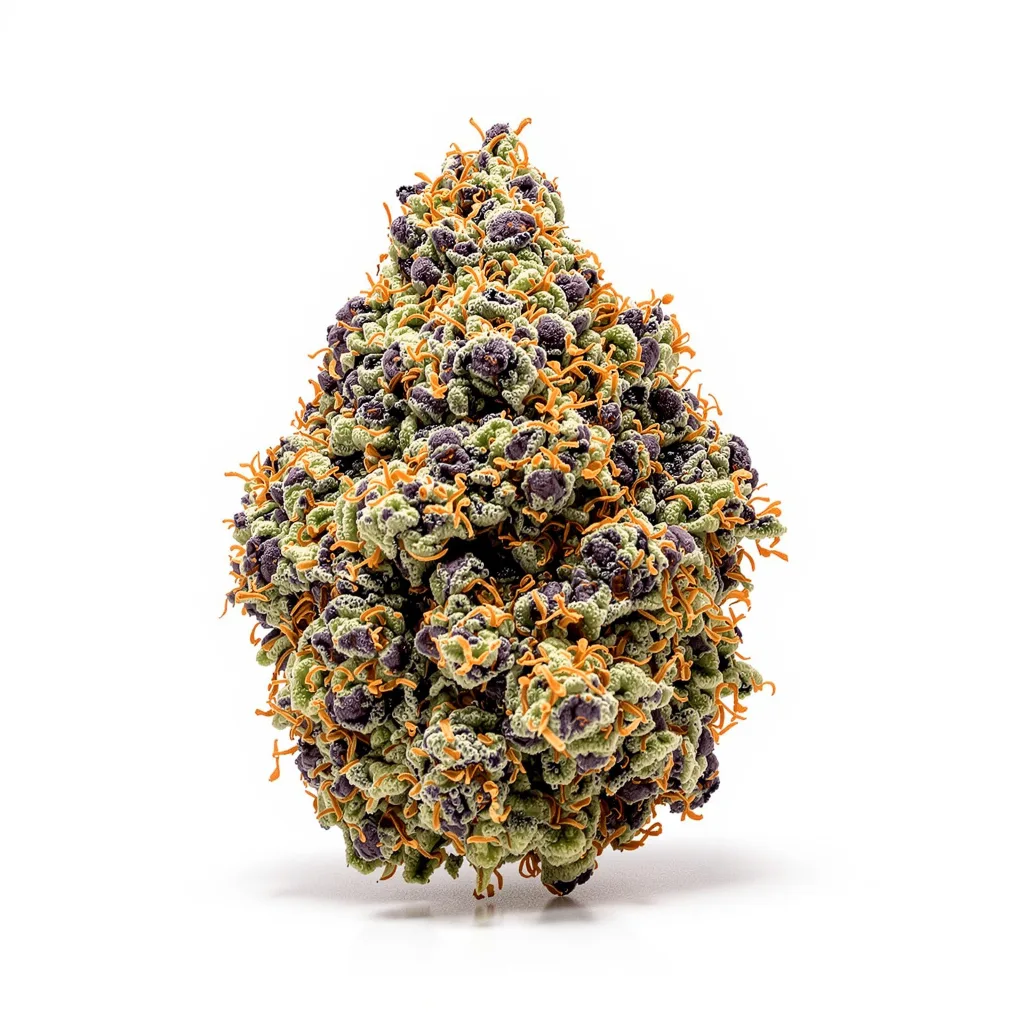 Hells OG Haze 87% indica / 13% sativa — flor con tricomas visibles
