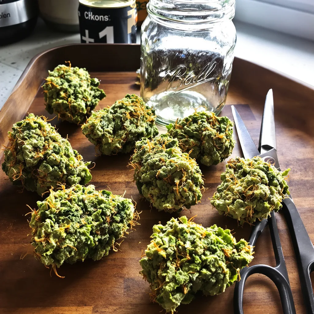 Hempstar 10% indica / 80% sativa — flor con tricomas visibles