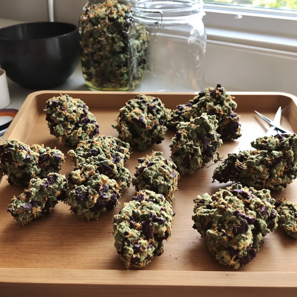 Herijuana 68% indica / 32% sativa — flor con tricomas visibles