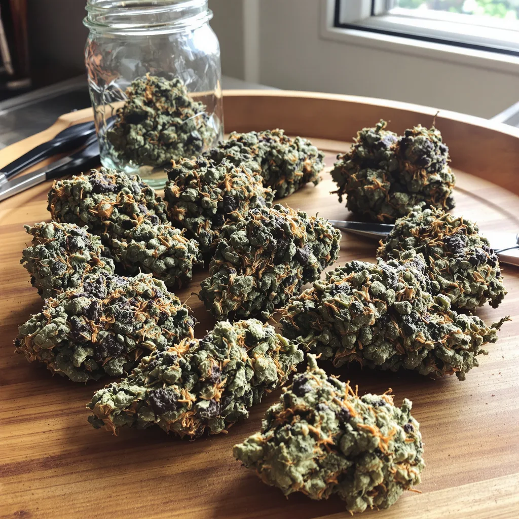 Hindu Skunk 70% indica / 30% sativa — flor con tricomas visibles