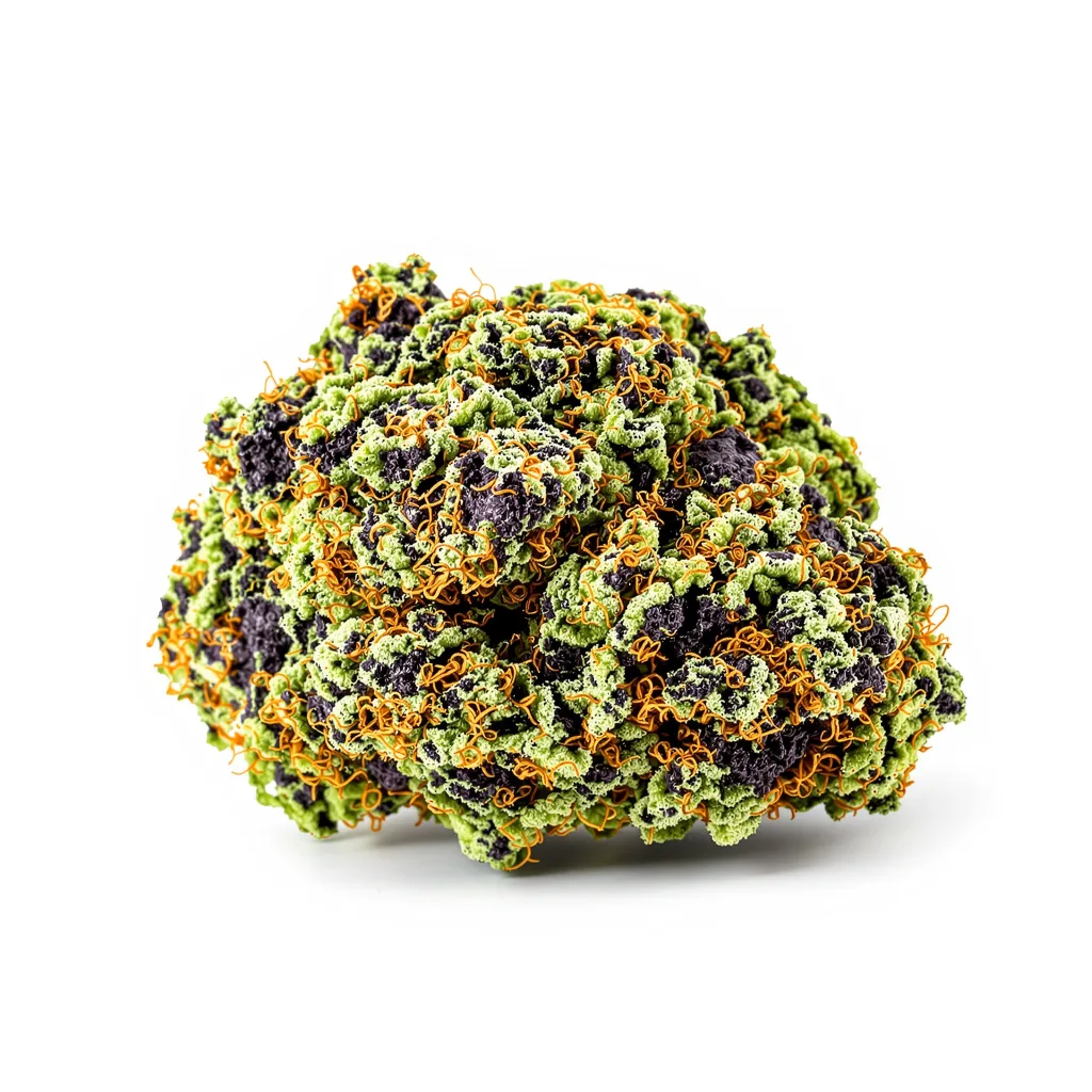 Hindu Skunk 70% indica / 30% sativa — flor con tricomas visibles