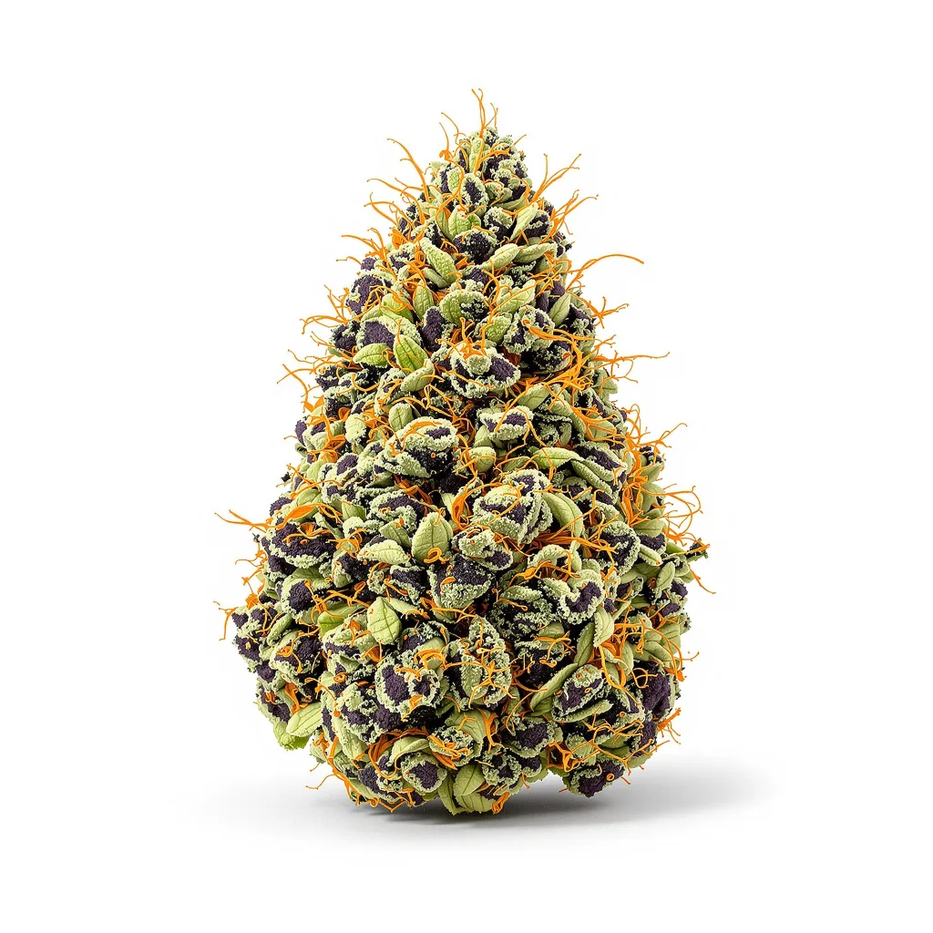 Hindu Skunk 70% indica / 30% sativa — flor con tricomas visibles