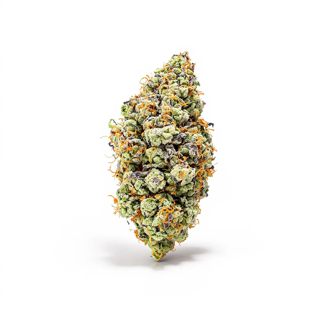 Hippie Crippler 50% indica / 50% sativa — flor con tricomas visibles