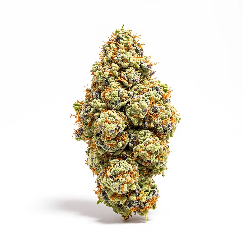 Holy Grail Kush 60% indica / 40% sativa — flor con tricomas visibles