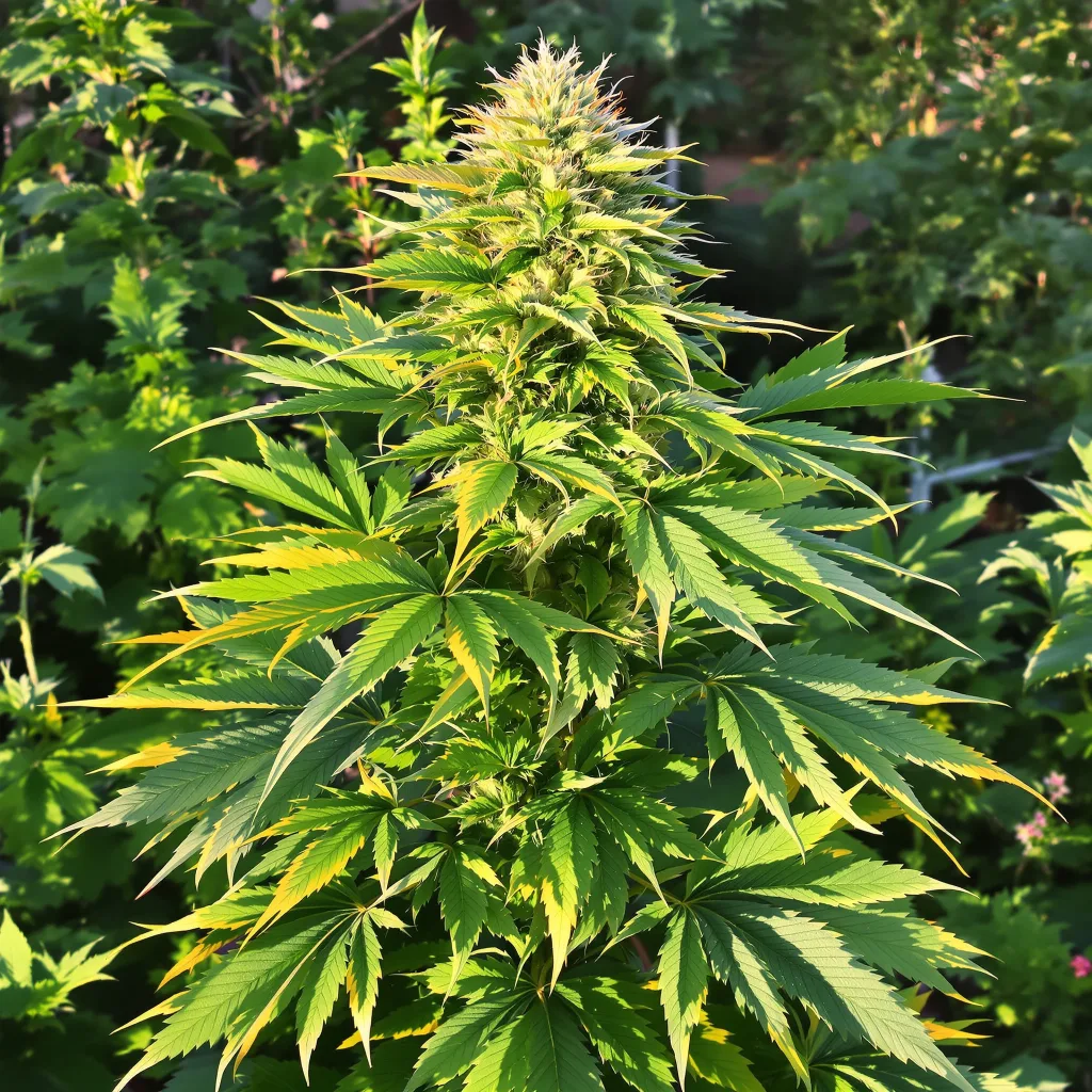 Honey Banana 67% indica / 33% sativa — flor con tricomas visibles