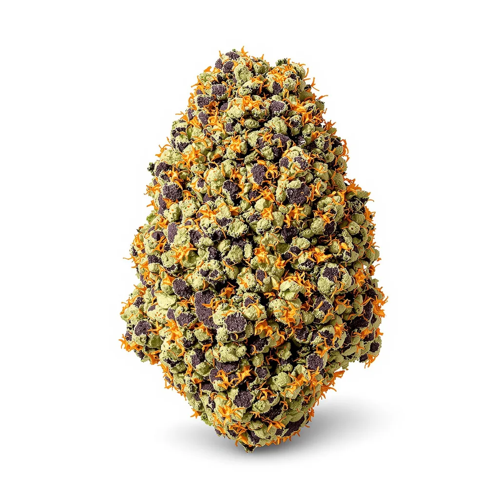 Honey Banana 67% indica / 33% sativa — flor con tricomas visibles
