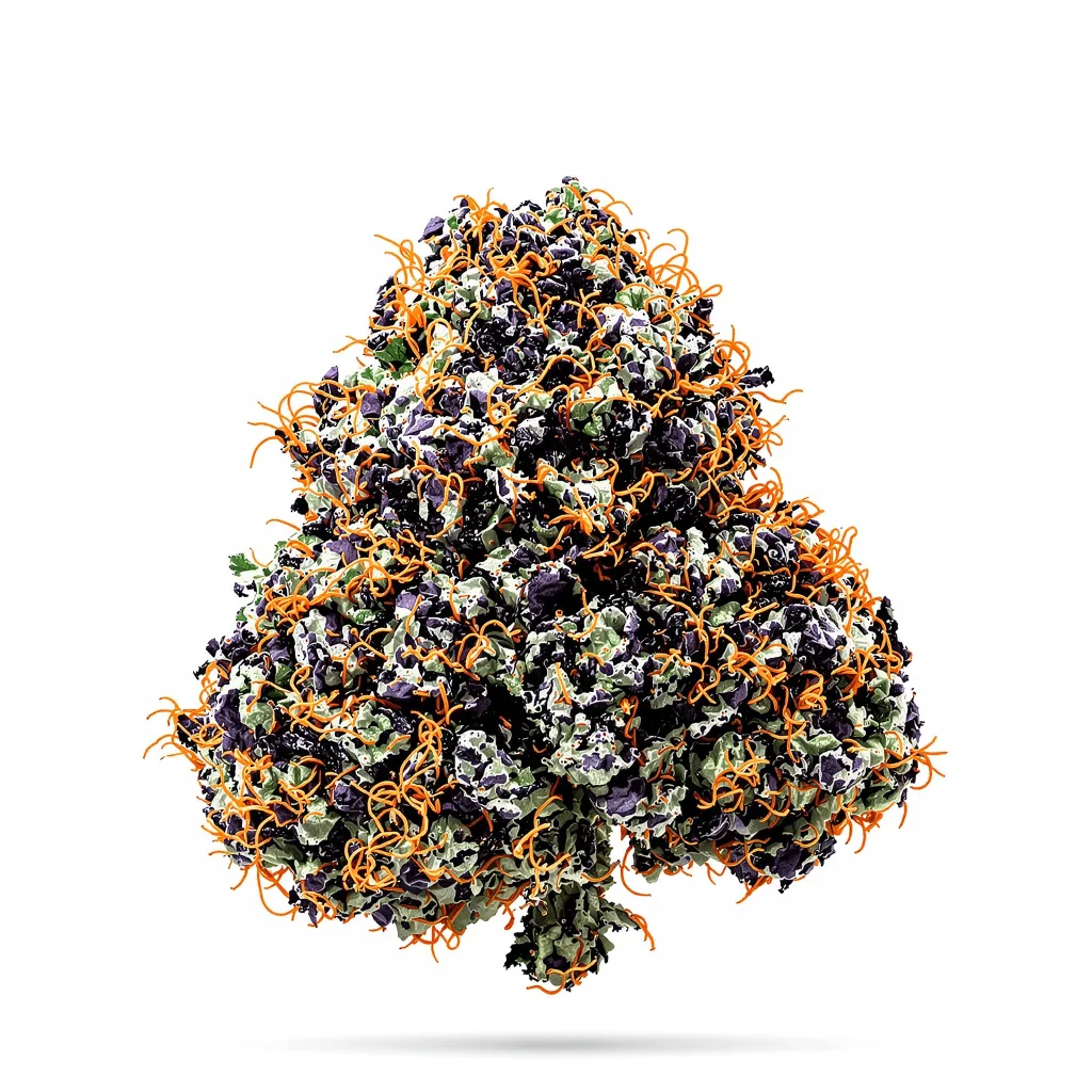 Humboldt Dream 79% indica / 21% sativa — flor con tricomas visibles
