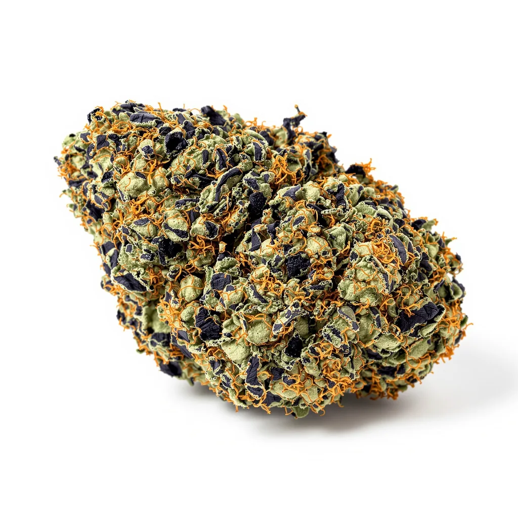 Hyper Critical 68% indica / 32% sativa — flor con tricomas visibles