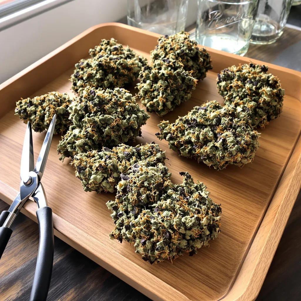 I-95 71% indica / 29% sativa — flor con tricomas visibles