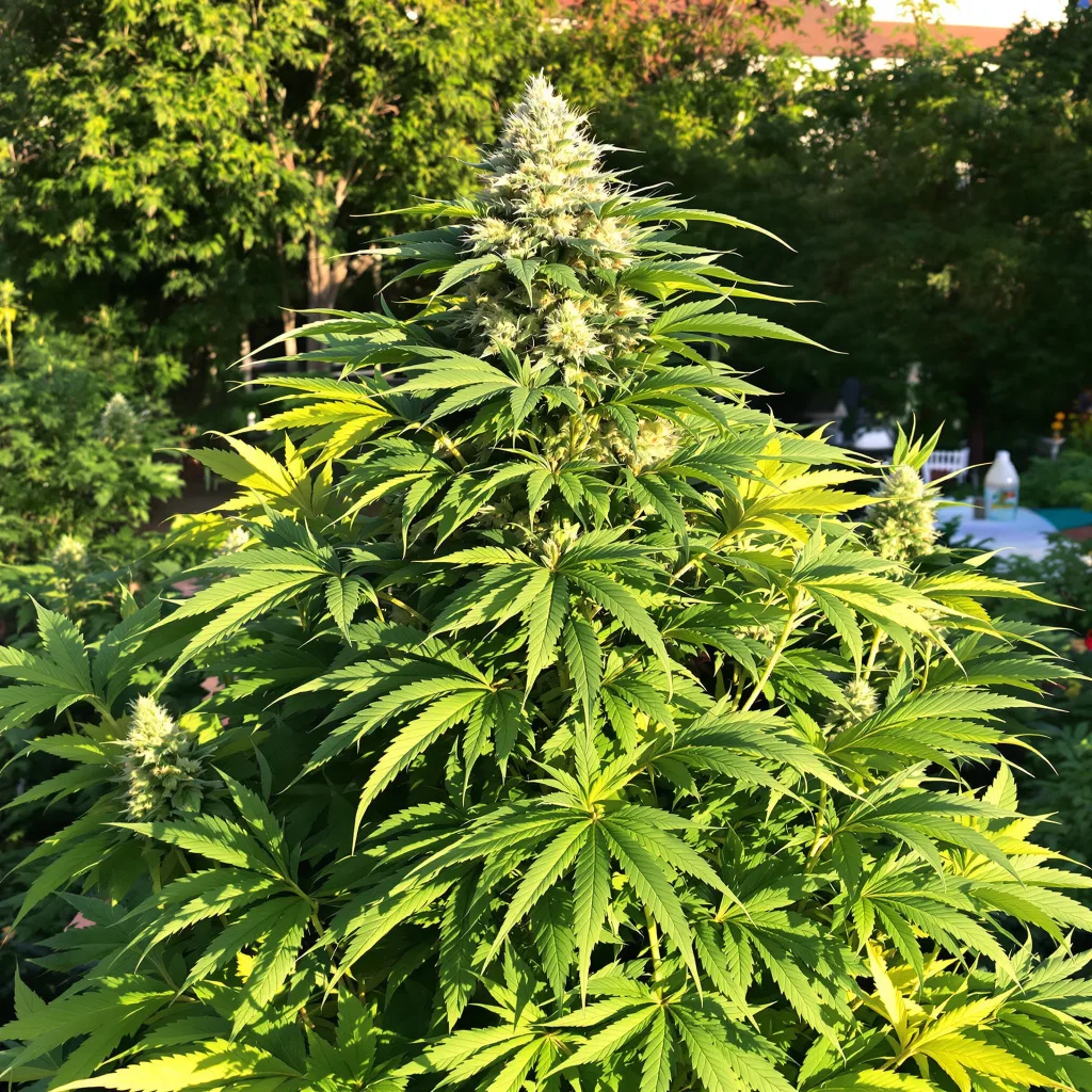 Iced Widow 67% indica / 33% sativa — flor con tricomas visibles