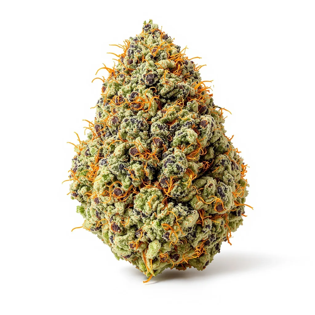 Illuminati 83% indica / 17% sativa — flor con tricomas visibles