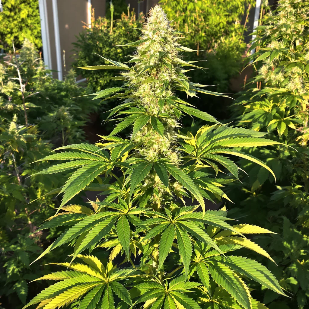 Illuminati OG 80% indica / 20% sativa — flor con tricomas visibles