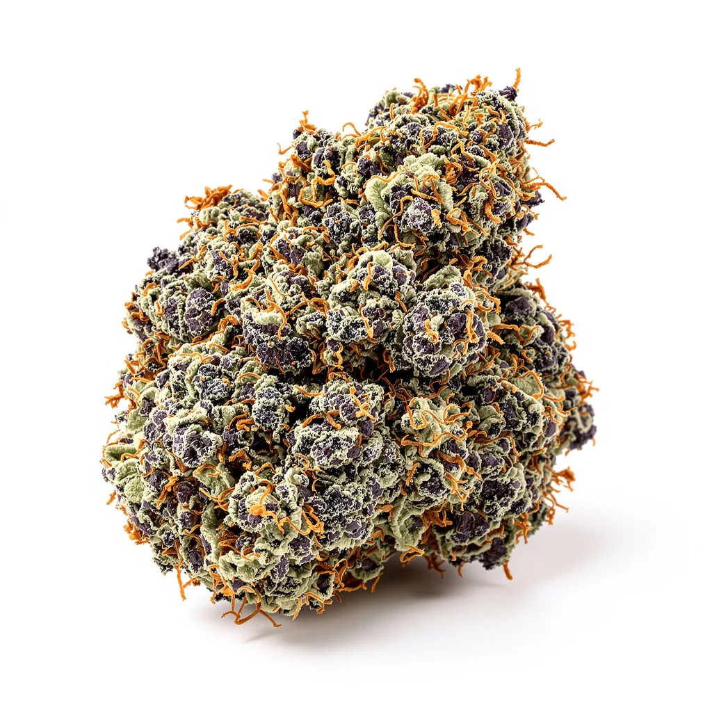 Illuminati OG 80% indica / 20% sativa — flor con tricomas visibles