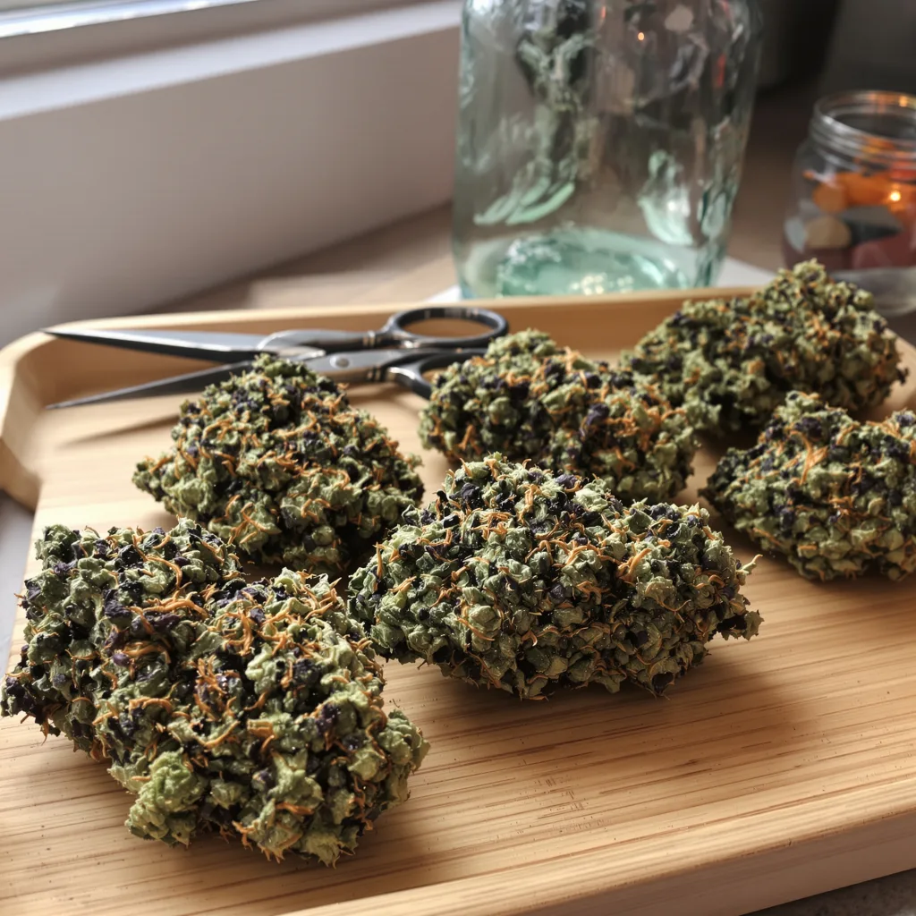Illuminati OG 80% indica / 20% sativa — flor con tricomas visibles