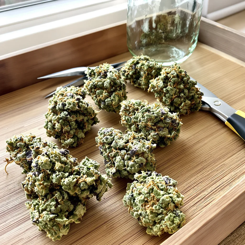 Incredible Bulk 39% indica / 61% sativa — flor con tricomas visibles